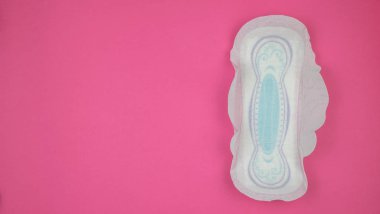 menstrual sanitary pads on red background. Critical days of women, menstrual cycle gynecological. Menstruation is a woman's sanitary hygiene for the blood period. Women's hygiene clipart