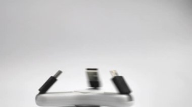 Fidget spinner isolated over white background with spinning motion blur and rotation trails.