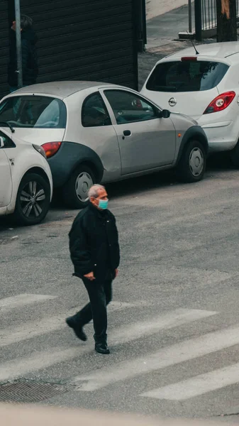 Rome Italy March 2020 Man Protective Mask Infectious Diseases Protection — Stock Photo, Image