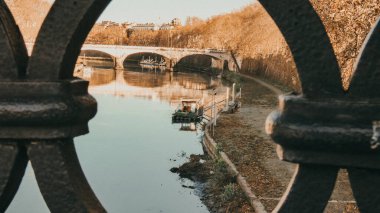Roma 'nın mimarisi ve simgesi. Roma 'nın kartpostalı, Eski Roma' nın manzarası, İtalya.