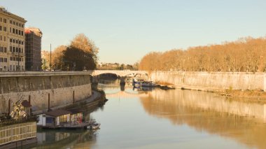 Roma 'nın mimarisi ve simgesi. Roma 'nın kartpostalı, Eski Roma' nın manzarası, İtalya.