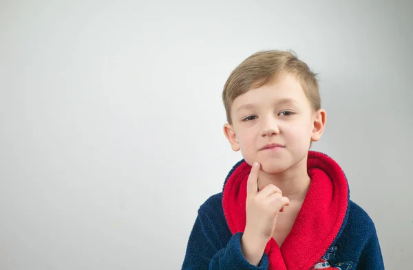 Baby Pojke Visar Olika Känslor Pojke Ansikte — Stockfoto