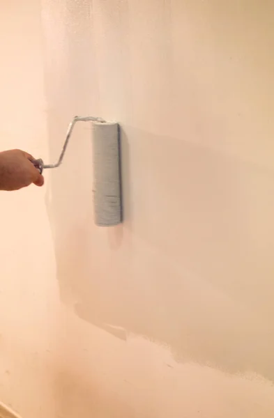 Decorators Hand Painting Wall Roller — Stock Photo, Image