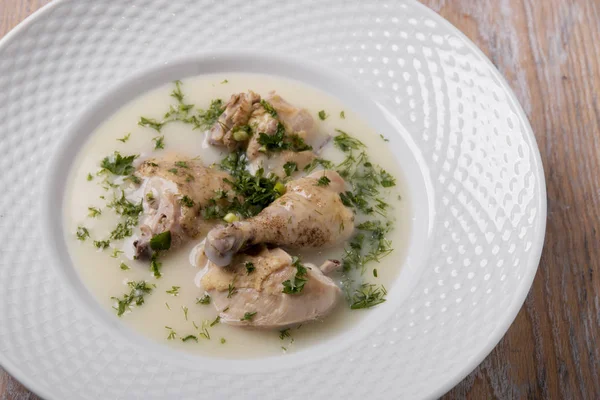 White Cream Soup Chicken — Stock Photo, Image