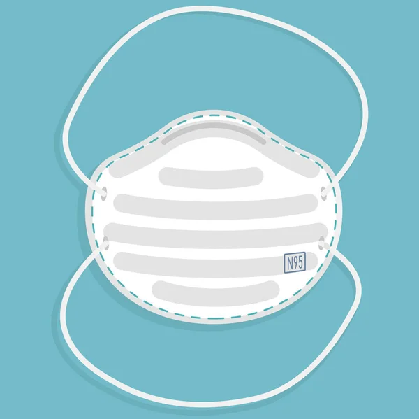 Medisch Masker Veiligheidsmasker Virus Stofbescherming Coronavirus N95 Masker Platte Cartoon — Stockvector