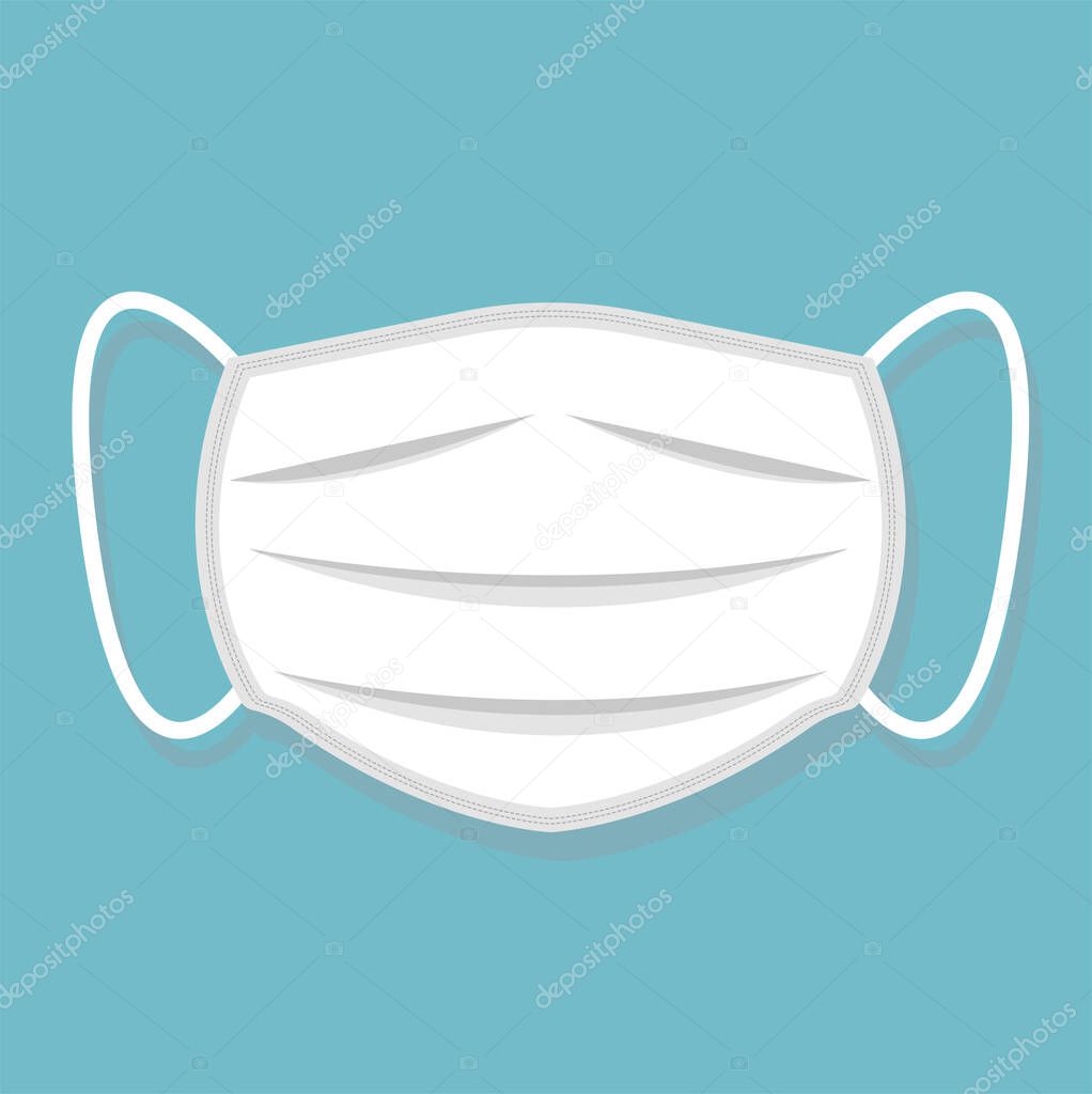 Medical mask. Safety breathing mask. Virus and dust protection. Coronavirus. N95 mask. Flat cartoon design. Vector illustration Eps 10