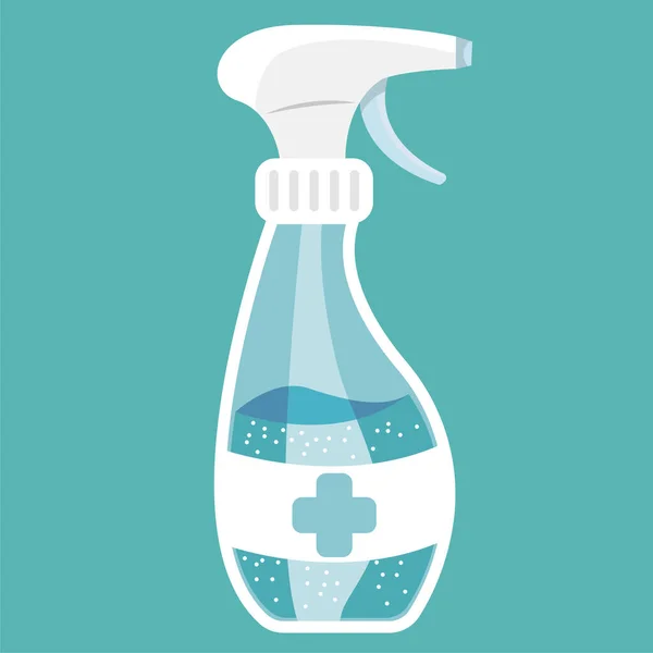 Antibakteriyel Dezenfektan Jel Sabun Şişe Dağıtıcı Simgesi Alkol Dezenfektanı Korunma — Stok Vektör