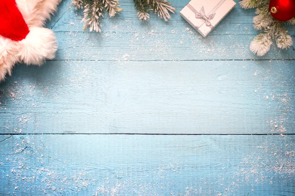 Natale sfondo astratto con cappello di Babbo Natale — Foto Stock