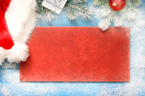 Christmas background border with santa claus hat — Stockfoto