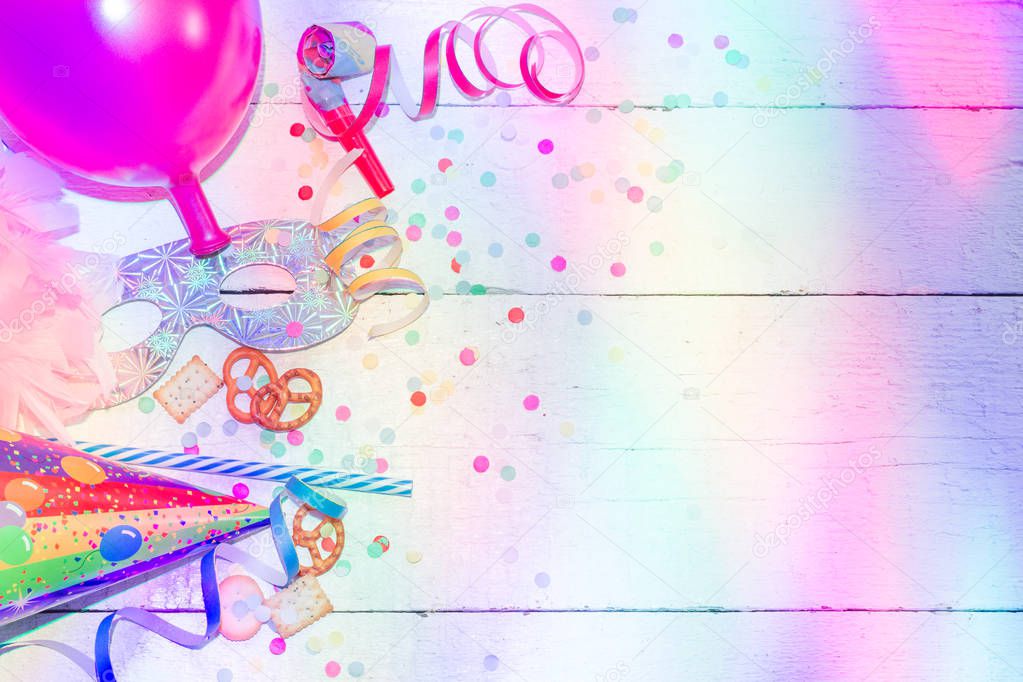 Carnival birthday party background concept with abstract lights