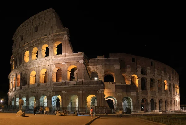 Panorama of Rome Colosseum by night Royalty Free Stock Photos