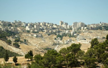 Palestine şehir Doğu Kudüs İsrail'in zeytin Dağı eteklerinde