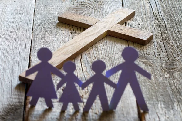Aile Paskalya Katolik Yaşam Tarzı Kavramı Çapraz — Stok fotoğraf