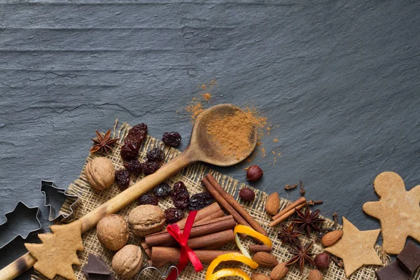 Nötter Och Kryddor Mix För Bakning Kakor — Stockfoto