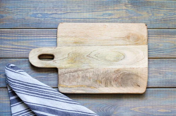 Empty Cutting Board Blue Old Boards Abstract Food Old Vintage — Stock Photo, Image