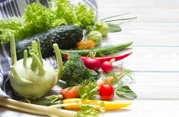 Verse Rauwe Groenten Specerijen Met Lege Ruimte Voedsel Dieet Achtergrond — Stockfoto