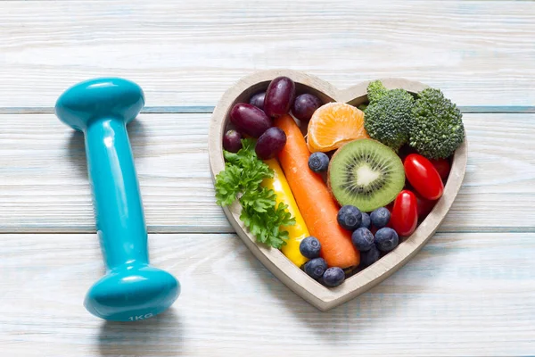 Aliments Santé Dans Cœur Sport Alimentation Concept Nutritionnel — Photo