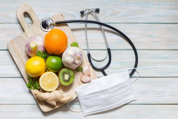 Immunität Gesundheit Diät Nahrungsmittelkonzept Schutz Gegen Coronavirus — Stockfoto