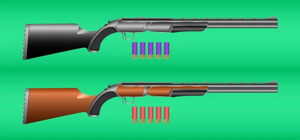 Fusil de chasse et cartouches — Image vectorielle