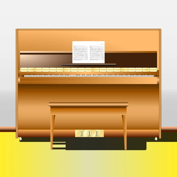 Фортепиано в комнате — стоковый вектор