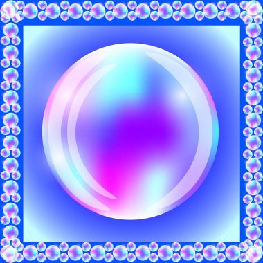 Sabun köpüğü degrade arka plan üzerinde. Gerçekçi su kabarcıkları.