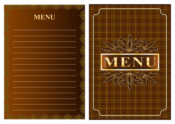 menu for restaurant, cafe