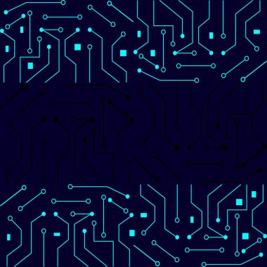 Elektronik düzeni, soyutlama, arka plan. Mavi, koyu mavi, siyah
