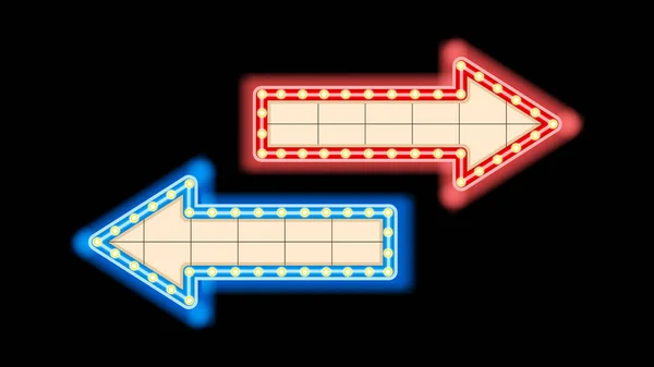 Синяя и красная стрелки, указатели направления вправо или влево изолированы — стоковый вектор