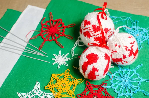 Christmas handmade knitting balls