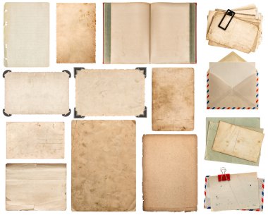 Sac, kitap, zarf, fotoğraf çerçevesi ile köşe kağıt