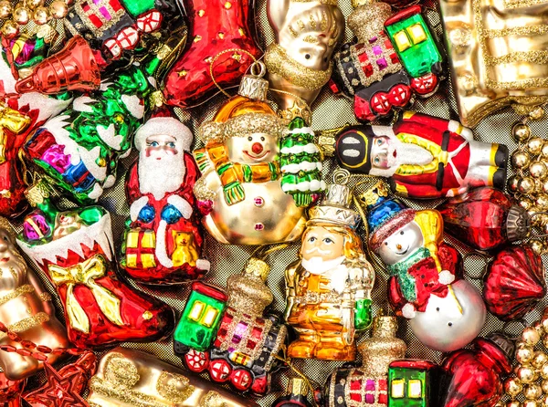 Ornements sapin de Noël décorations boules jouets — Photo