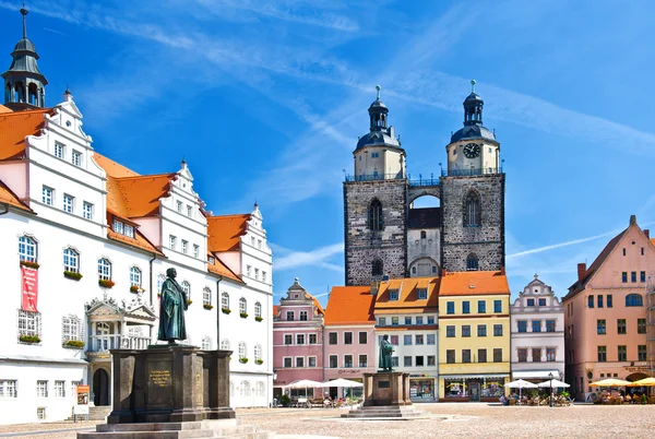 Torget i wittenberg, fyrkantiga gamla tyska stad. — Stockfoto