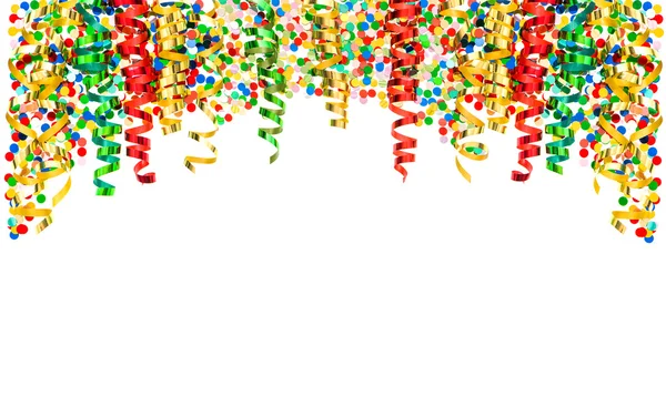 Färgglada streamer och konfetti — Stockfoto