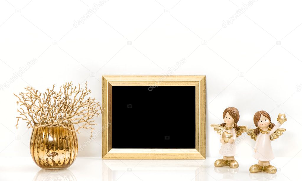 Christmas Angel and Golden frame