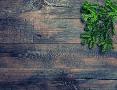 Noel ağacı dalları rustik doku