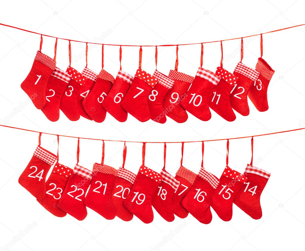 Advent Christmas calendar from 1 to 24