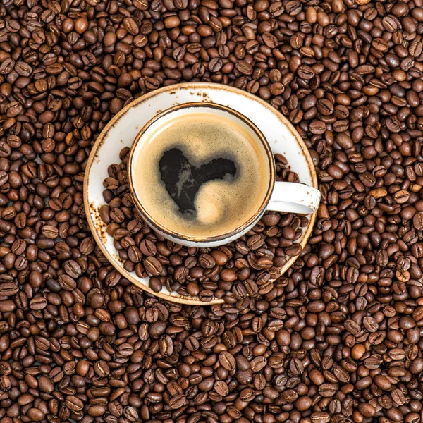 Koffie met hart Love concept — Stockfoto