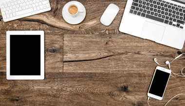 Office Danışma dizüstü kahve dijital tablet pc telefon çalışma yer