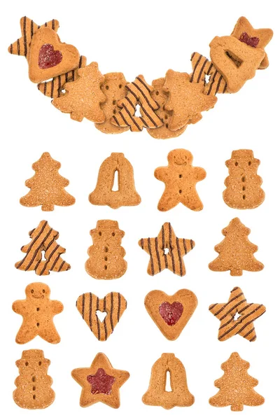 Galletas de Navidad aisladas Sweet food background —  Fotos de Stock