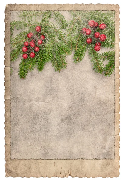 Tarjeta de Navidad de estilo vintage Marco fotos fotos papel usado — Foto de Stock