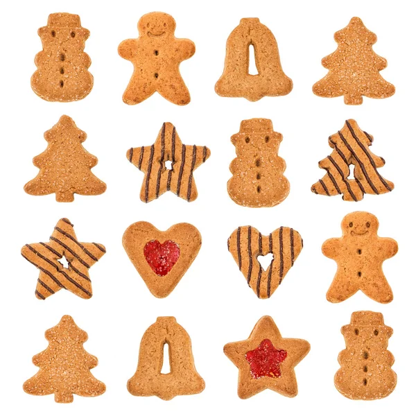 Biscotti di Natale isolato Dolce cibo sfondo decorazioni — Foto Stock