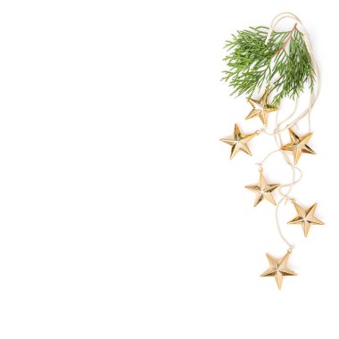 Altın yaprak dökmeyen dalları Noel süsler en az yıldız