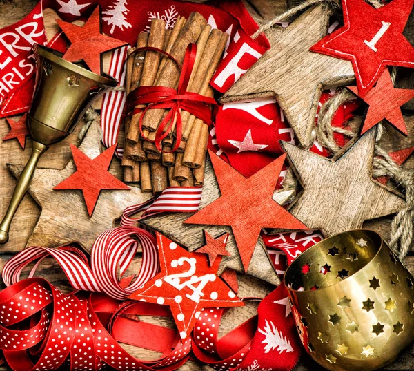 Decoraciones navideñas adornos Objetos decorativos vintage retro —  Fotos de Stock
