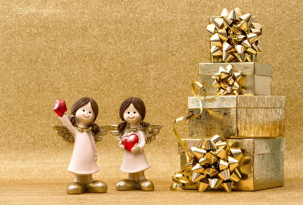 Confezioni regalo angioletti custode Decorazione festività natalizie — Foto Stock