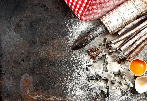 Noel pişirme ürünleri baharat araçları — Stok fotoğraf