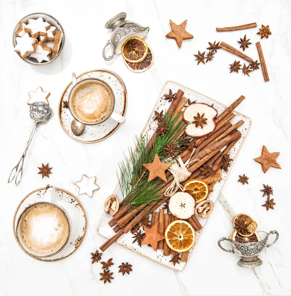 Biscotti di Natale decorazioni caffè — Foto Stock