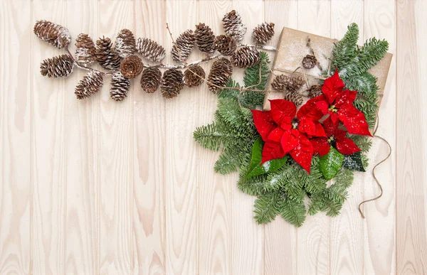 Kerstdecoratie. Pijnboomtakken — Stockfoto