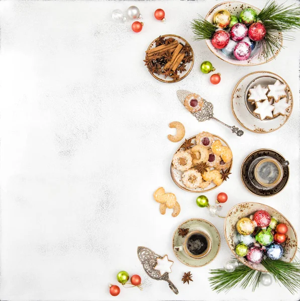 Comida e decoração de Natal — Fotografia de Stock