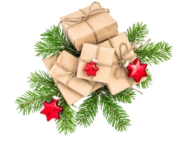 Gift boxes with Christmas decoration. — Stock Photo, Image