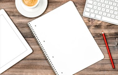 Kitap dijital tablet pc kahve Office işyeri iş pla açın